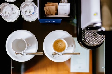 Coffee machine in the Premier Room of the Grandhotel Pupp